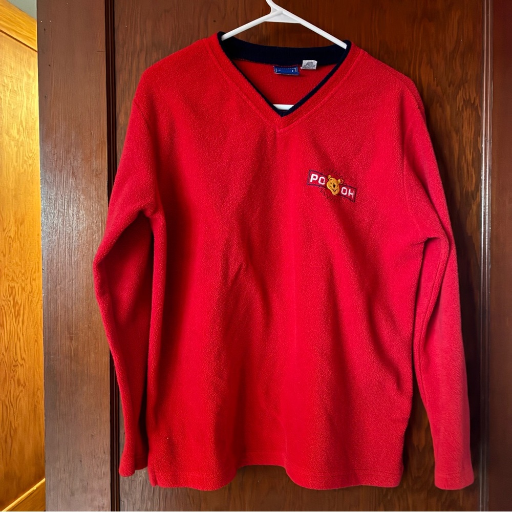 Vintage Winnie the Pooh Red V-Neck Sweater